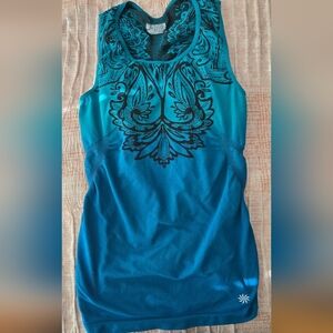 Athletica Vintage Size Medium Bohemian Blue Yoga Women's Top